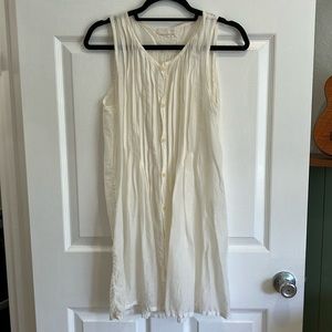 CP Shades Silk Cotton Pleat and Button Front Dress XS